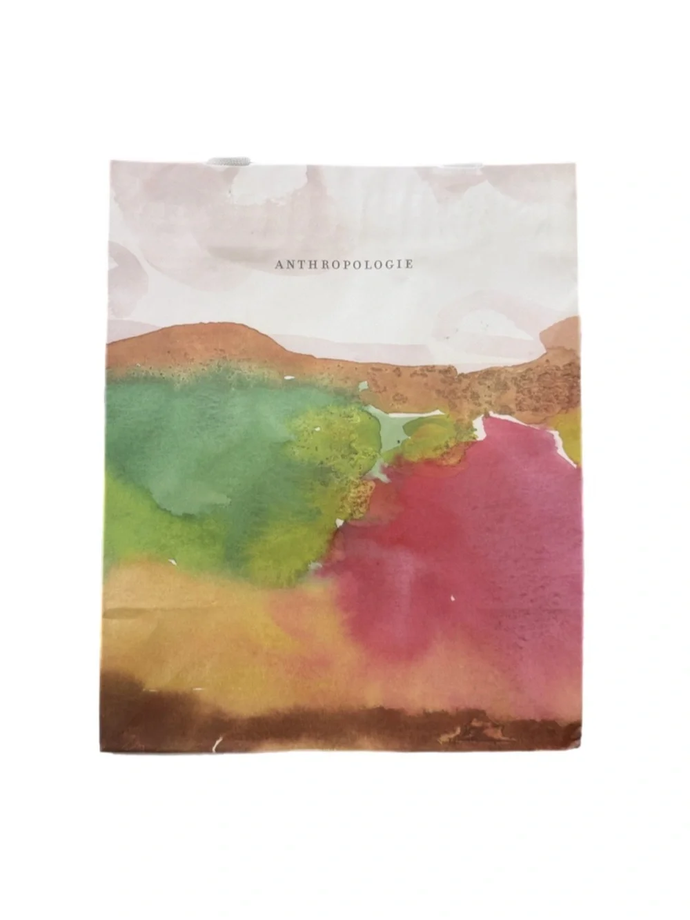 Anthropologie Colorful Watercolor Patterned Gift Bag